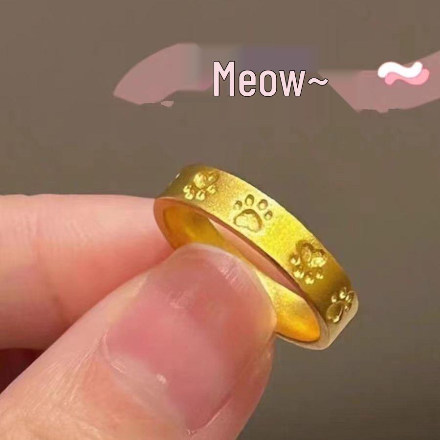 Вьетнамское Золотое Кольцо-Лапка Кошки Открытое - Милое, Долговечное Украшение для Женщин