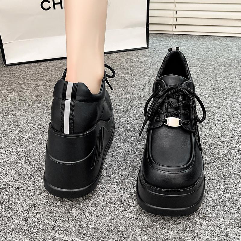 Fashion 10CM Big Size 42 Black Design Female Goth Platform Fashion Cosplay Wedges High Heels Women's Pumps Street Sneaker Shoes Woman