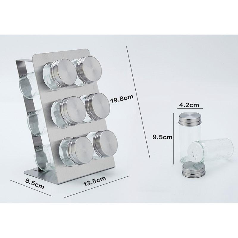 T02C!6PCS Dustproof Seasoning Bottle, Stainless Steel Condiment Container Spice Bottles Spice Jar, Seasoning Bottle Jar Set