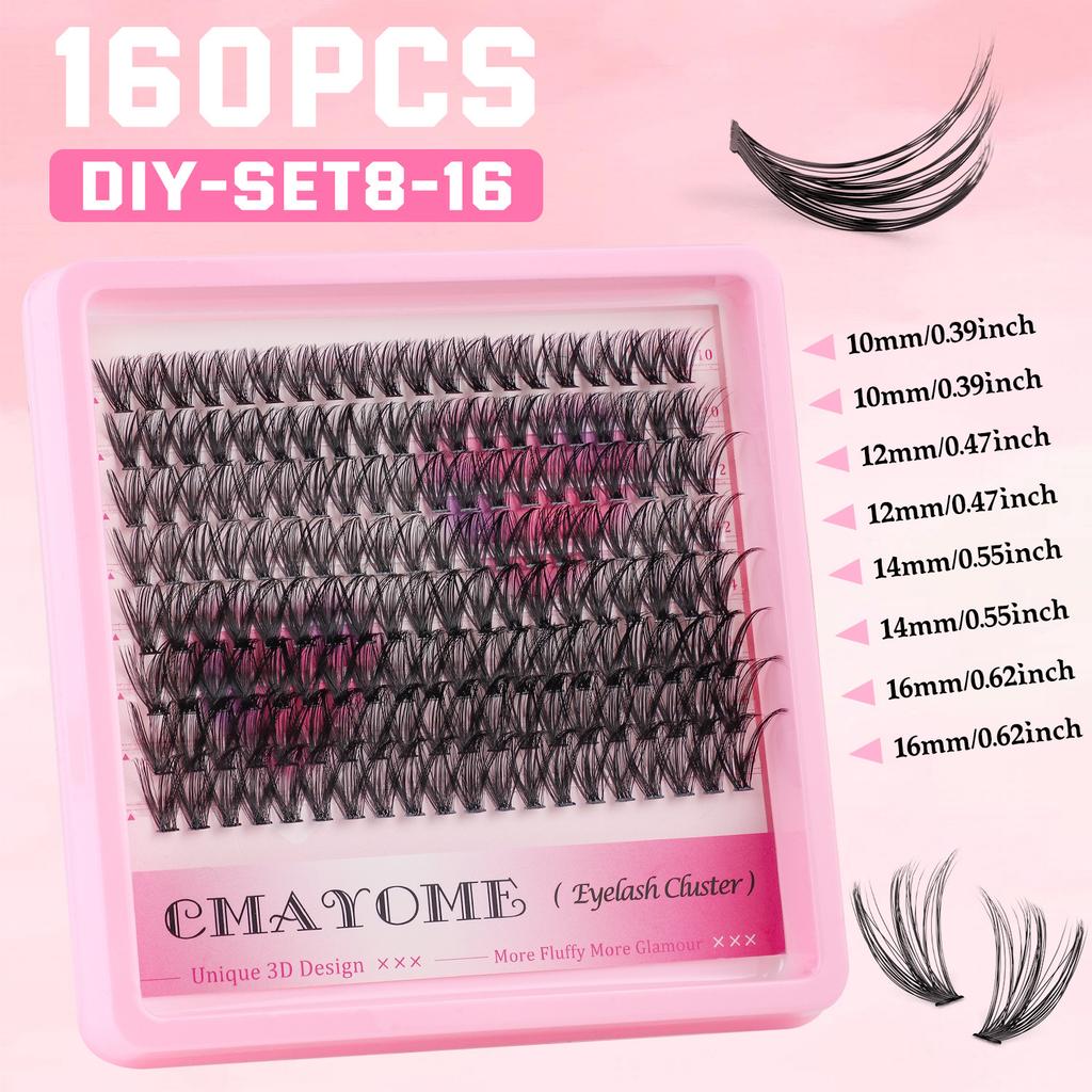 Diy Segmented Single Tuft Of Hair D Curve False Eyelashes 10-16Mm Thick Curled Eyelashes