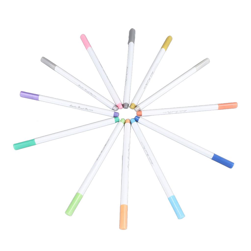 Metalické fixy 12 barev Měkký hrot Víceúčelové lakové fixy pro studenty k psaní poznámek
