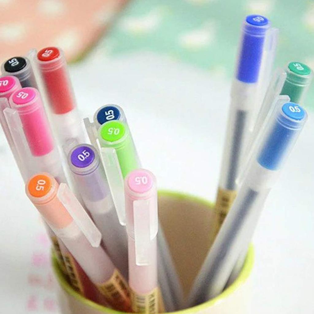 Sencoo Premium Gel Ink Fine Ballpoint Japanese Student Stationery Gift Pens for Kids 12-Pack Pens, Point, Pen, 0.5mm, Office, School, Supplies,