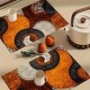 4pcs Linen Placemat Set, Abstract Geometric Art Collage Placemats, Suitable for Kitchen and Dining Room Decoration, Family Gathering Dinner Table