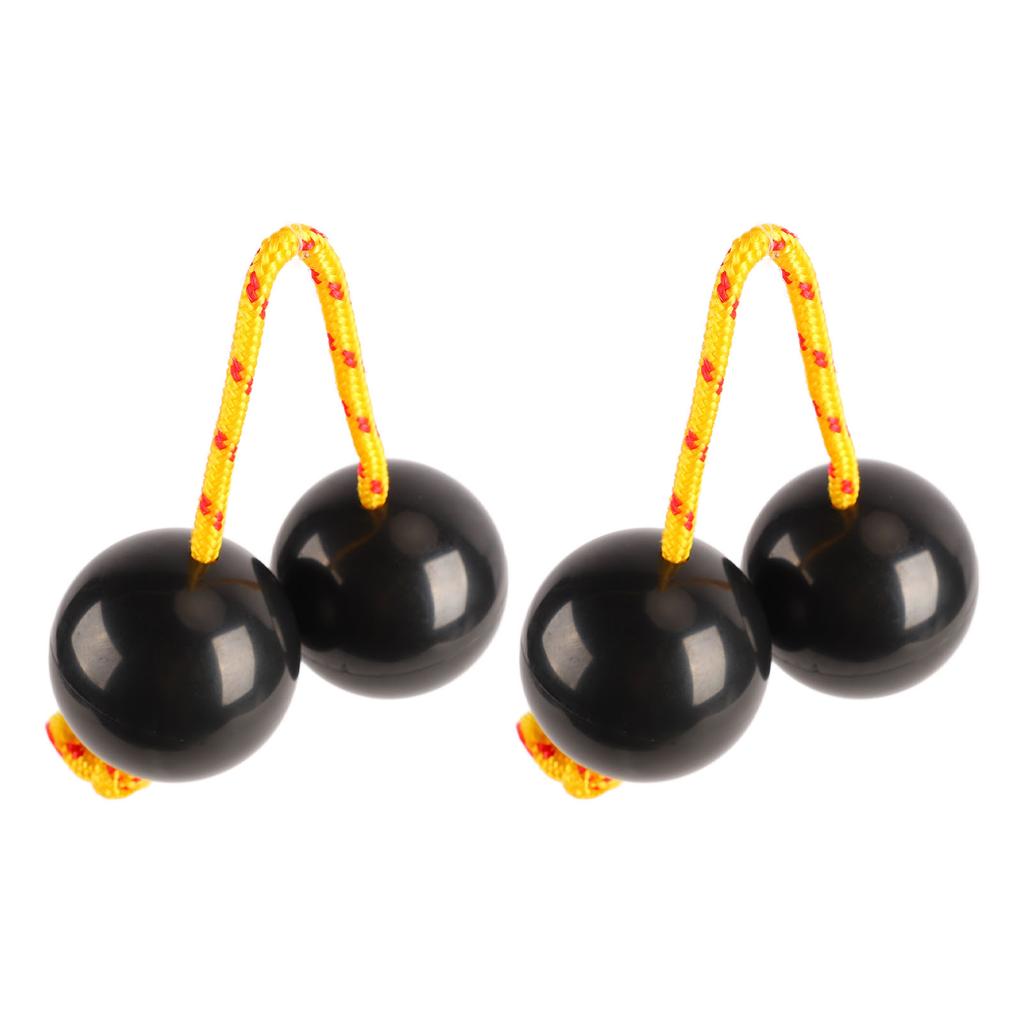 2Pcs African Rhythmic Ball Adjustable Black Comfortable African Shaker Rattle Ball for Entertaining