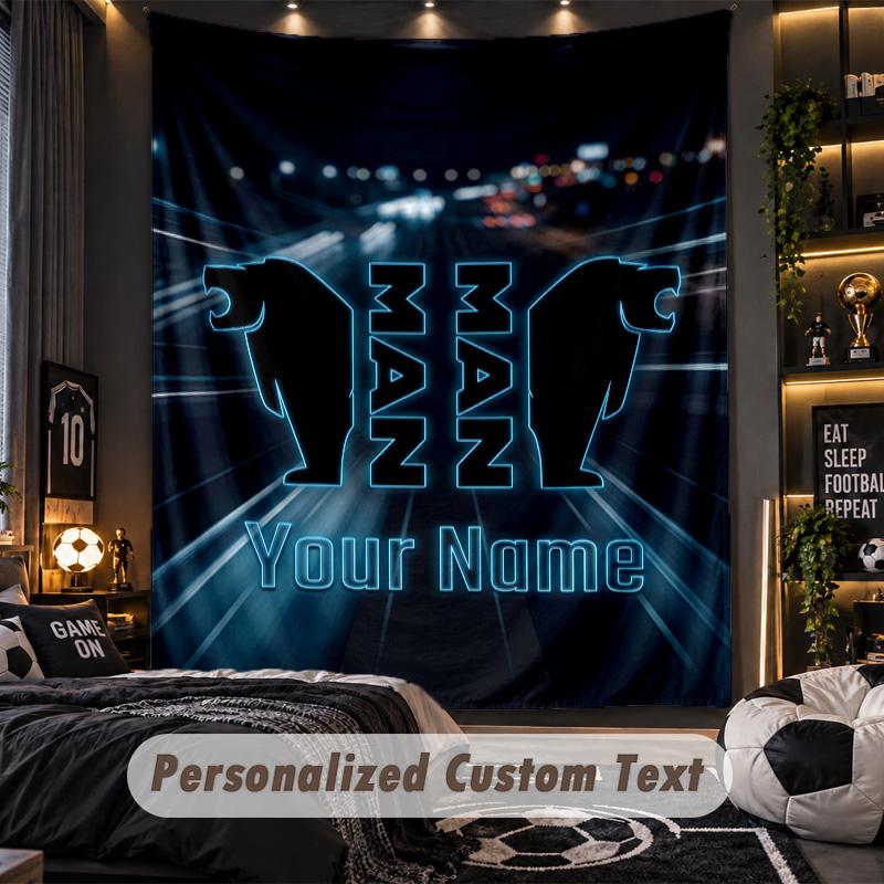 TapestryMAN Truck Custom Name Text Personalized Wall Hanging Tapestry Home Wall Decor