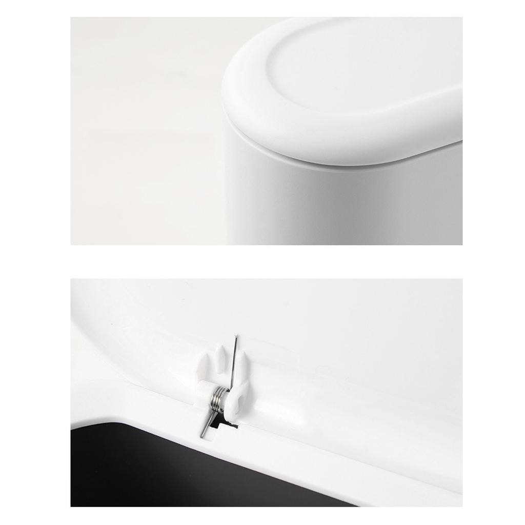 Mini Trash Can with Lid Small Desk Countertop Garbage Can Pop Up Tiny Waste Basket for Bathroom