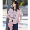 ZOSOUL Women's Pink-Purple Bear Print Pullover Sweatshirt