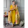 Women Bollywood Chanderi Kurti Indian Designer Top Tunic Kurta Pant Dupatta Set SC-2289