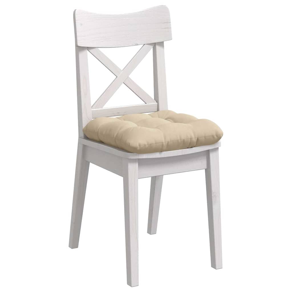 Seat Cushions 4 Pcs Cream 40 X 40 Cm Microfiber Fabric