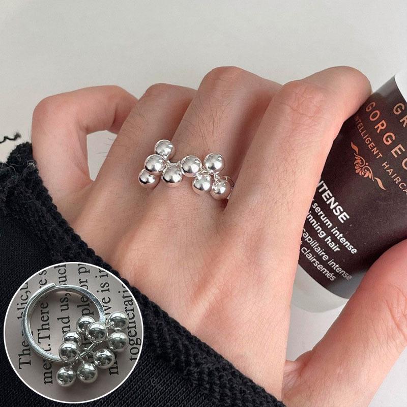 Korean Style S925 Silver Plated Geometric Open Finger Ring - Women's Vintage Hip Hop Jewelry for Index or Pinky Finger.