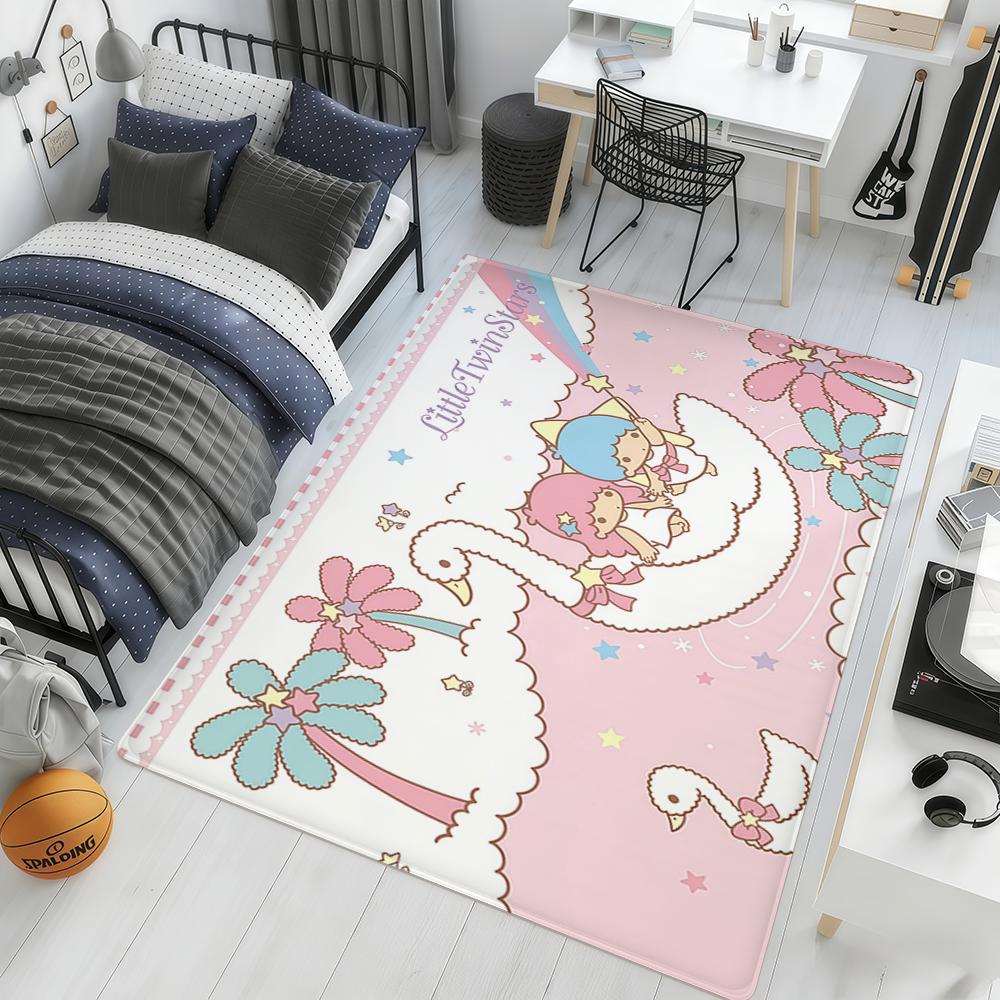 kawaii l-Little twin stars sro hogar Bedside Rug Kitchen Bath Floor Mat Hallway Balcony Carpet Entrance Doormat Decor Home