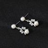 Alloy Diamond Necklace Earrings Bracelet Bride Three-Piece Set