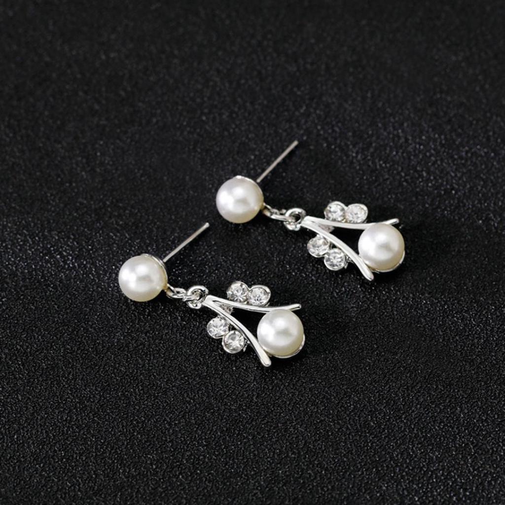 Alloy Diamond Necklace Earrings Bracelet Bride Three-Piece Set