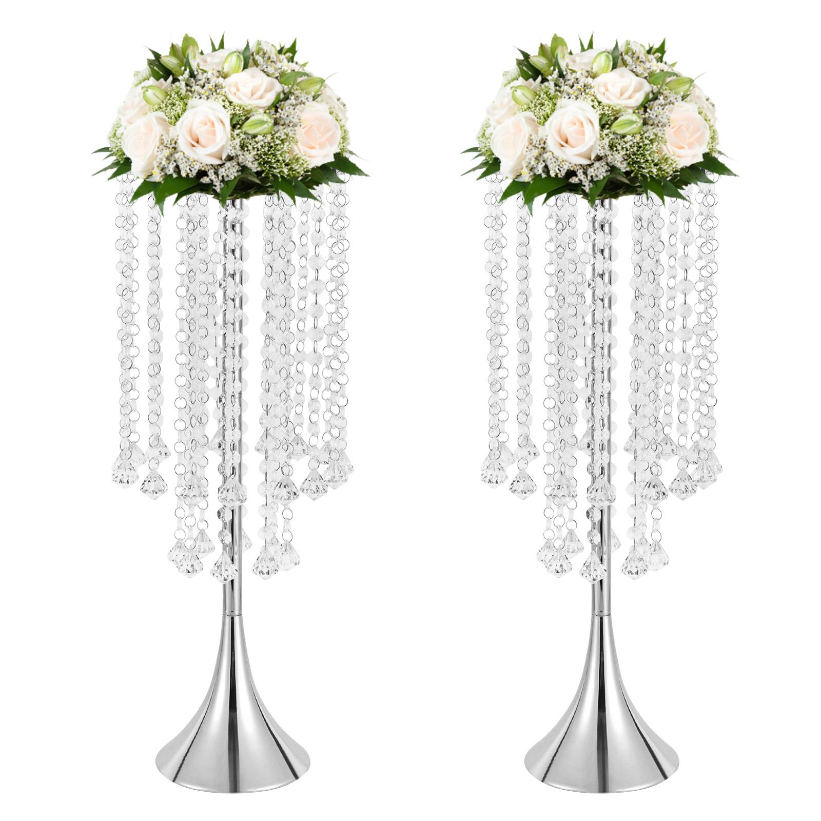 

Luxurious Acrylic Crystal(21.9 /55.6cm H) 2Pcs Flower Stand Wedding Centerpieces on Floor, Tall Metal Flower Arrangement Stand, чистий