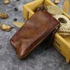 Genuine Leather, Vegetable Tanned Leather, Handmade Coloring, Retro Style, Long, Lightweight Texture, Mini Coin Purse