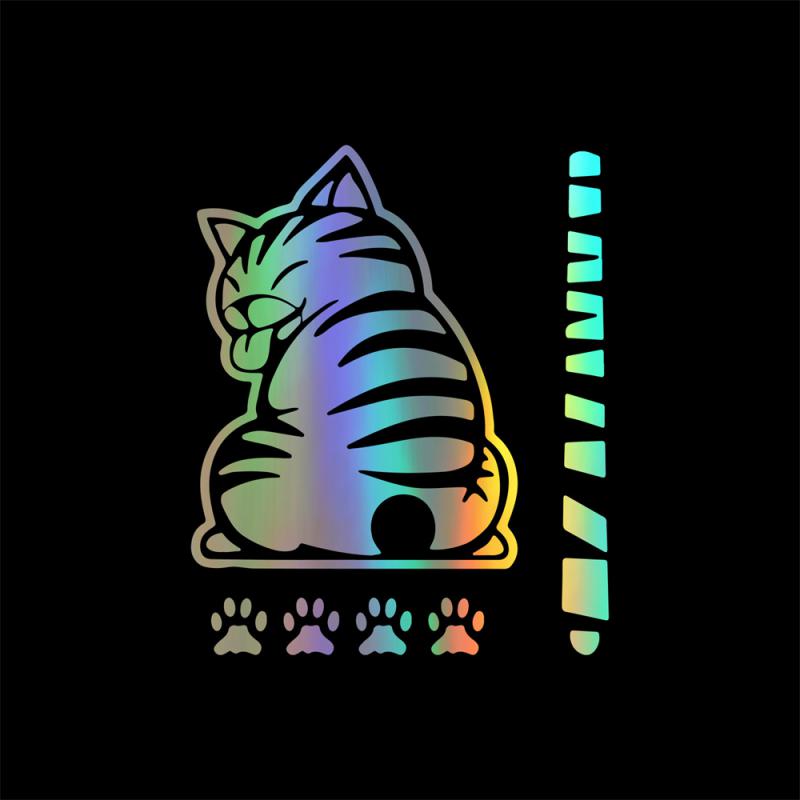 NEW Car Rear Windshield Reflective Wiper Sticker Wagging Tail Cat Sticker Car Decoration Sticker Styling Accessories