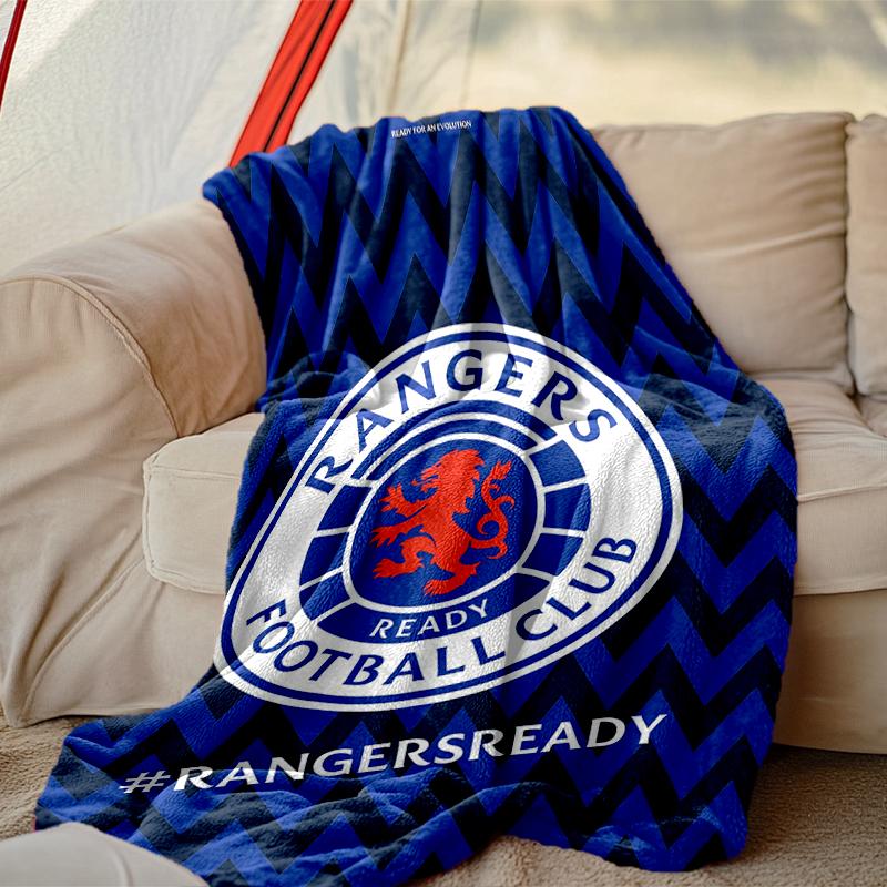 Rangers FC Pattern Blanket, Cozy Blanket for All-Season Comfort on Sofas, Beds, Office, Car, Camping and Travel