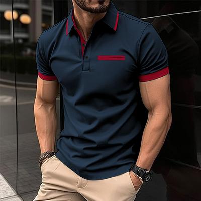 Herren Revers Button-Down-POLO-Shirt Sommer solide Kurzarm-Top T-Shirt Fashion Business Herrenbekleidung Atmungsaktives Top