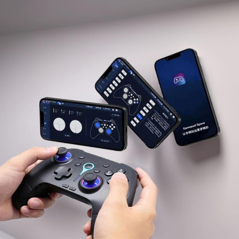 Bluetooth Game Controller: Somatosensory Vibration & Macro, Compatible with PC, Steam, Hall Joystick