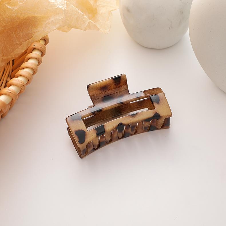 Nuova Versione Coreana di Forcina Quadrata per Capelli in Acrilico Colorato Ins, Colore Caramella Selvaggio, Fermaglio per Capelli Leopardato, Accessori per Capelli da Donna
