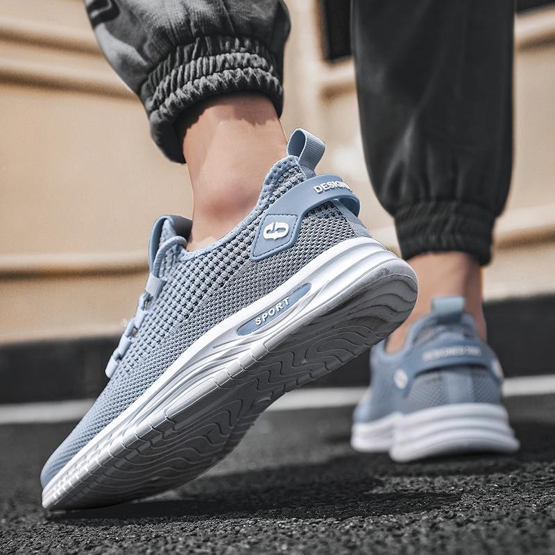 Plasă de vară, respirabilă și rezistentă la mirosuri, cu plasă țesută cu muscă, scobită, pentru alergare, talpă moale, pantofi sport ușori