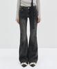 Deketeuumeon Curved Slim Low Rise Flared Jeans Dcwpt011Black