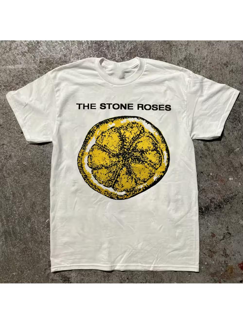 Rare The STONE ROSES 90s The Lemon Anthology White Unisex T-Shirt S