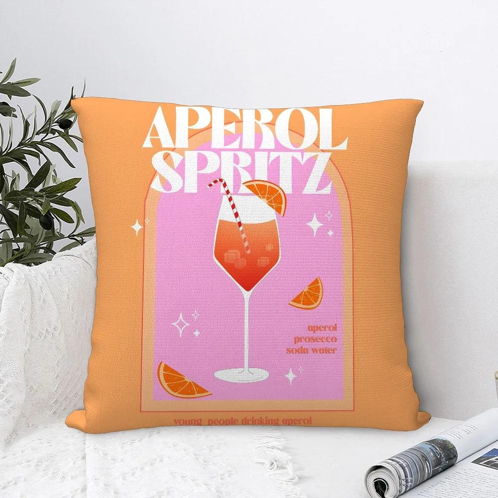 Home Decor Aperol Spritz Themed Decorative Pillow Covers Pattern Cushion Cover Suitable For Sofa Bedroom Car Pillow Cover
