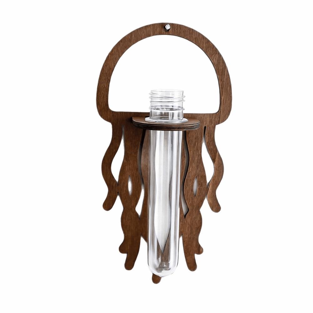 Wooden Lantern Planter Holder Home Ornaments Flower Pot Hydroponic Planter Shelf Living Room Jellyfish