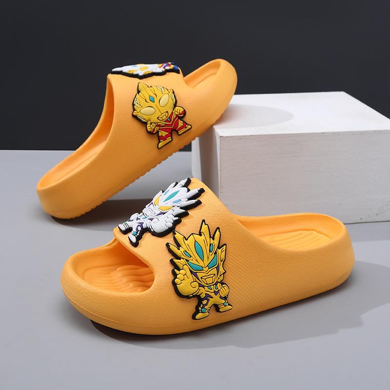 

Прочные детские летние шлепанцы с мультяшным Ультраменом, дышащие, нескользящие, для дома Yellow Ultraman,40/41