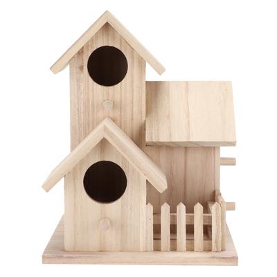 Nichoir d'extérieur en paulownia pour oiseaux de jardin, petit nichoir pour oiseaux sauvages, trois pièces
