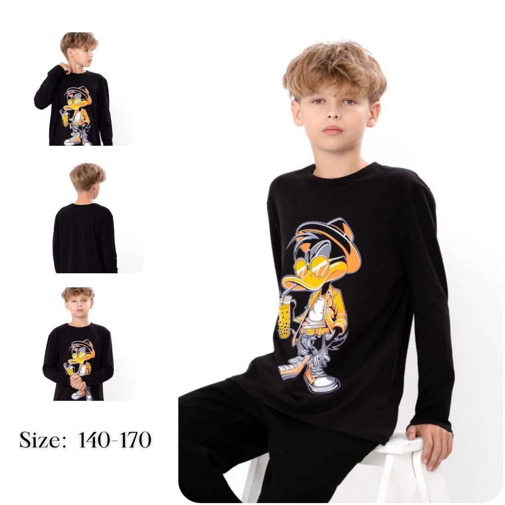 Sweatshirt (boys) – Daffy Duck Print, Trendy & Versatile, Any Season, 6363-036-33-1-3 HC