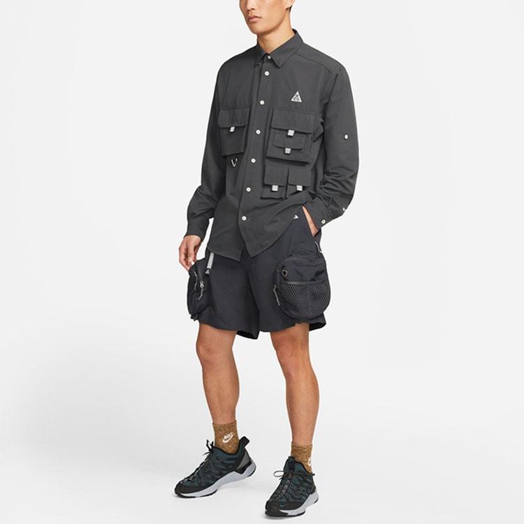 Nike ACG Snowgrass Solid Color Cargo Pocket Shorts Black Men's DN3946-070