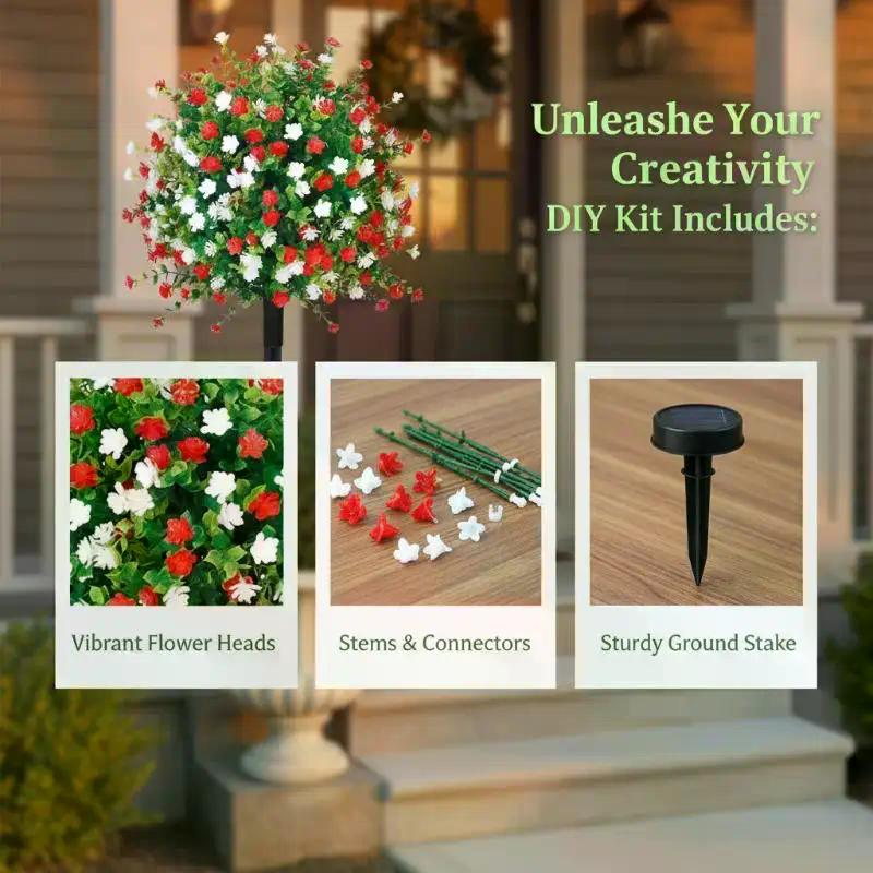 Artificial Flower,Artificial Petunias With Ground Stake, 18" Outdoor Faux Flowers For Garden, Yard, Planter And Porch