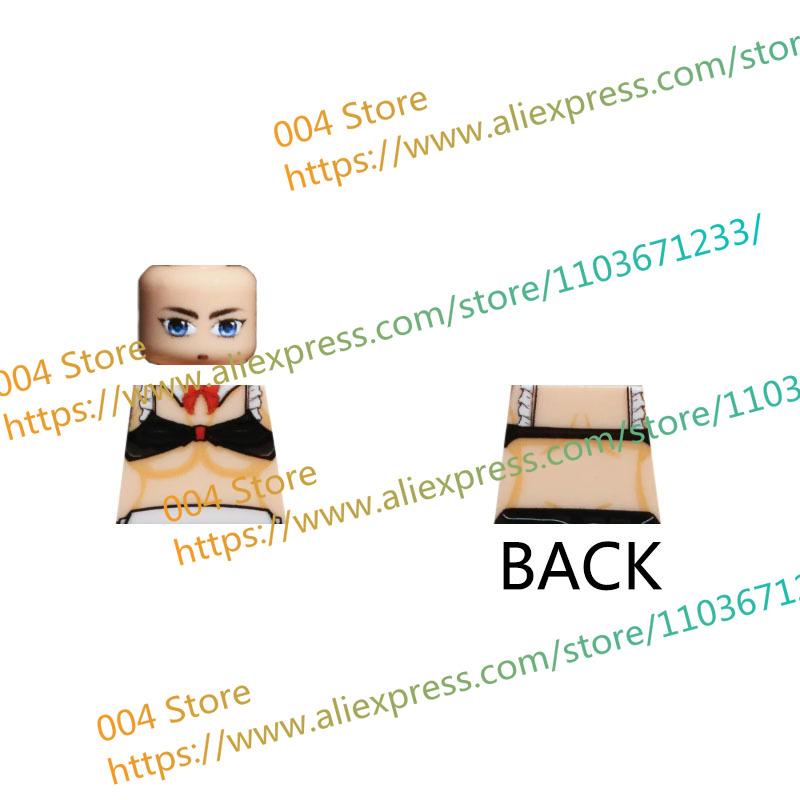 18+ Adult Building Block MOC Anime Action Figure Sexy Model Date Cartoon Swimwear Girl Hair Kit Ornament Toy Gift Collection F31