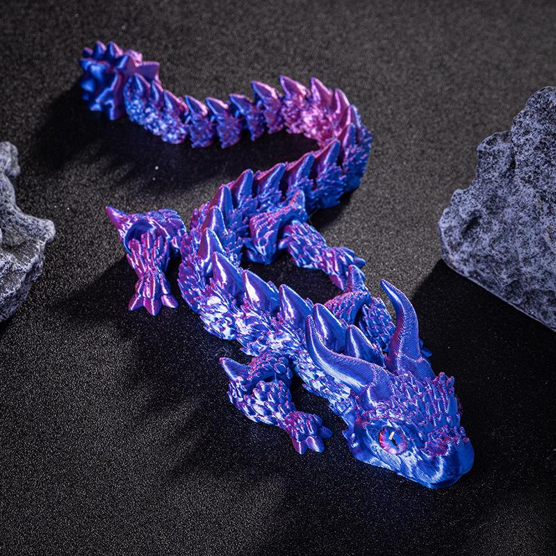 New 3D Printing Figurines Magic Dragon Movable Joint Fidget Toy Rotatable Articulated Dragon Ornament Decompression Gift Kid