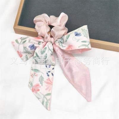 Hair Scrunchie with Bow Ribbon Elastic Hair Tie for Women Girls Soft Fabric Hair Accessory Suitable for Various Hairstyles and Daily Use