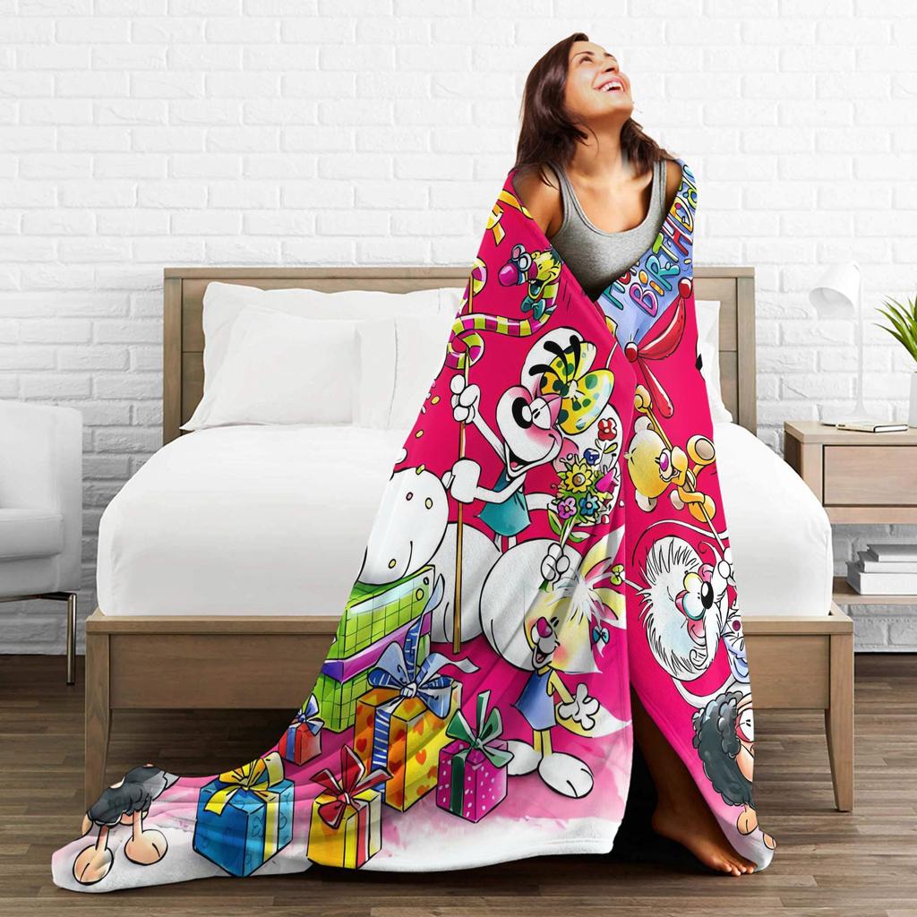 Diddl Happy Birthday Blanket Quality Super Warm  Throw Blanket Winter Child Outdoor Novelty Bedspread