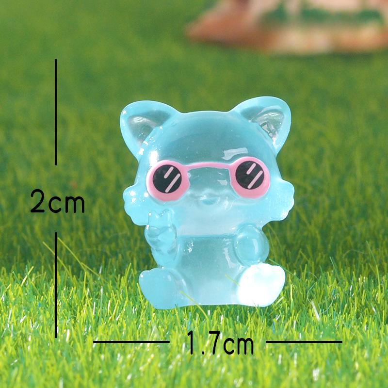 Sunglasses Animal Garden Glow-in-light Small Ornaments Cute Little Rabbit Bear Resin Accessories