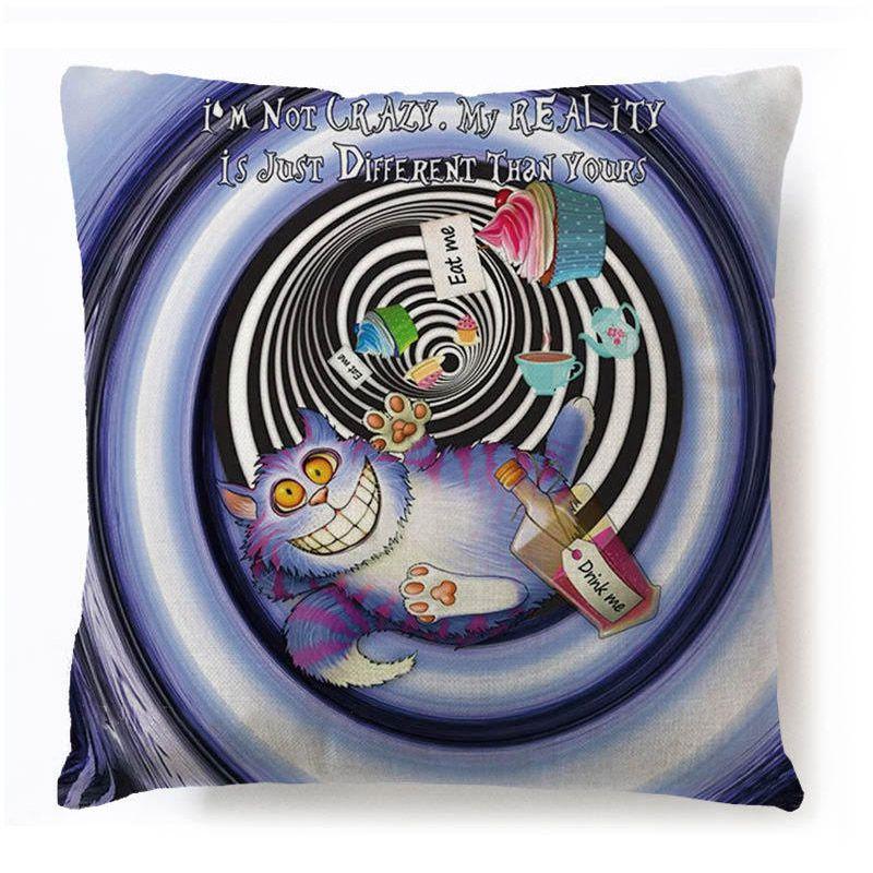 Cotton Linen Alice In Wonderland Pillow Case For A Charming Decor**