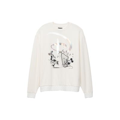 X Disney Swan Song Oversized Long Sleeve Crew Sweatshirt Women Sweatshirt White VN000FZE-3KS