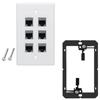 Reliable Wall Plate with Multiple Port, US Faceplates, White Ethernet Wall Outlet Cat7 Face Plate for Keystones Couplers