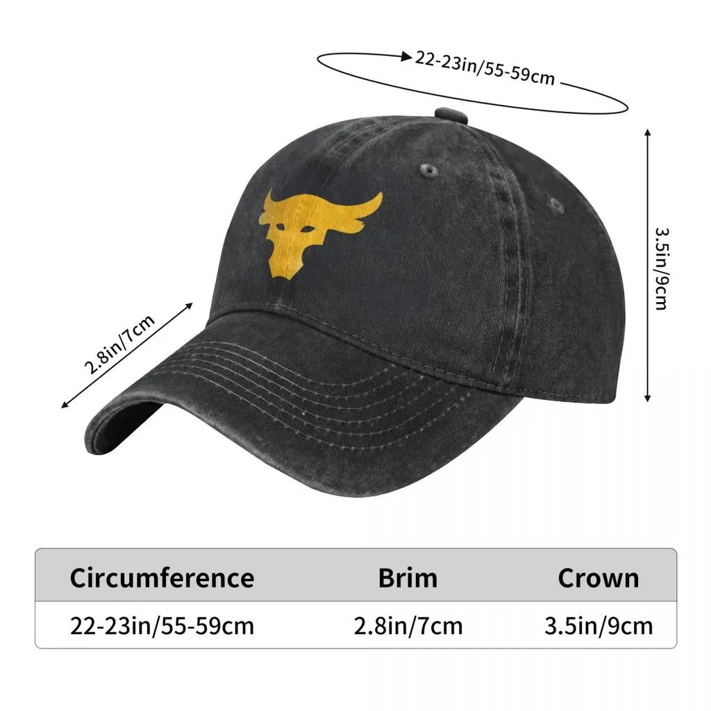 Brahma Bull The Rock Project Gym Baseball Cap Yellow Logo Unisex Men Sun-Proof Trucker Dad Hat Outdoor Sports Baseball Caps