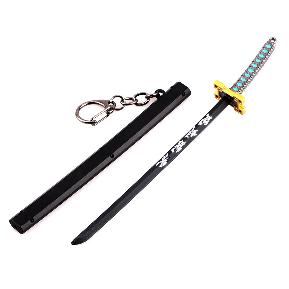 Anime Sword Shape Keychain Cartoon Blade of Ghost Keyring Model Cosplay Jewelry Accessories