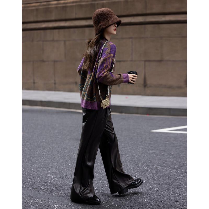 Demana Winter French Retro Jacquard Knit Sweater