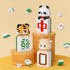 Orange Tiger Mini Building Blocks Big Fortuue And Great Profit Panda Tiger Mahjong Micro Bricks Figures Toy For Kid Gift