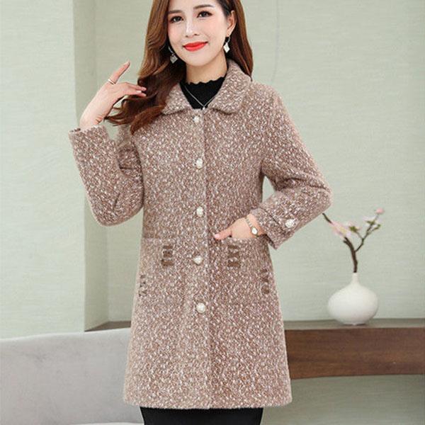 Mom Winter Mink Velvet Coat Mid-length Middle-aged and Elderly Women's Thickened Imitation Gold Velvet Coat