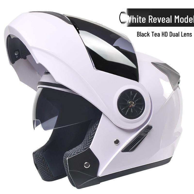 3C Certified Flip-Up Motorcycle Helmet with Dual Mirrors for All Seasons - Unisex Full Face Design for Winter