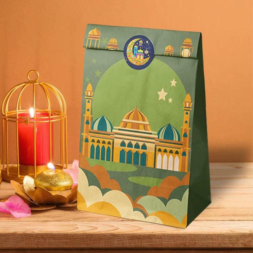 12Pcs Mixed Pattern Eid Mubarak Gift Bag Multicolor Eid Mubarak Gift Paper Bags  Party Supplies