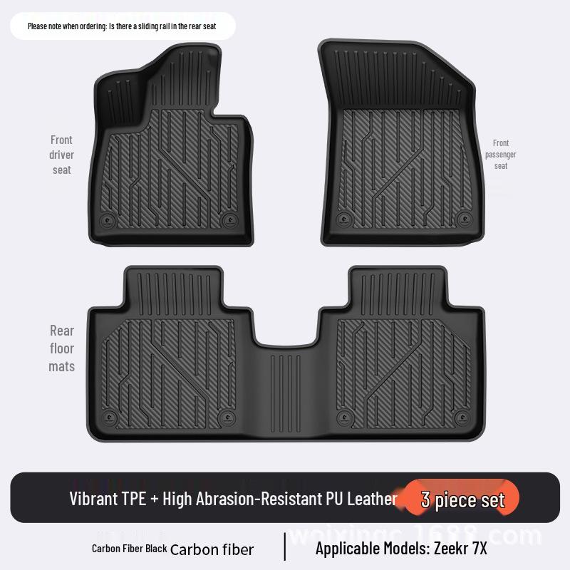 Baidequan TPE Floor Mats for 2025 Zeekr 001/7X007GT Colorful Trunk Mat